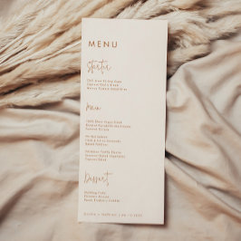 Modern Minimalist Earthy Bröllop Meny