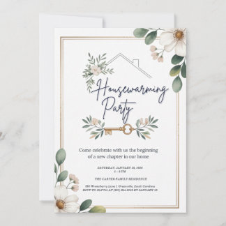 Modern Minimalist Editable Housewarming Invitation Inbjudningar
