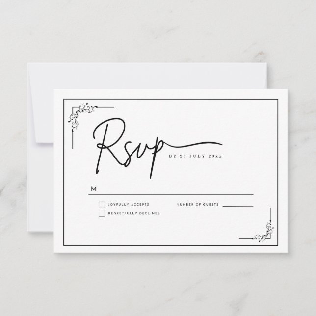 Modern Minimalist Elegant Clean OSA Kort (Framsida)