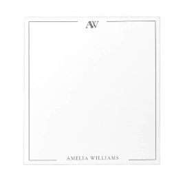 Modern Minimalist Elegant Monogram Anteckningsblock