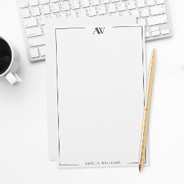 Modern Minimalist Elegant Monogram Brevpapper