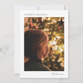 Modern Minimalist Elegant Photo Christmas Card Inbjudningar