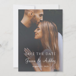 Modern Minimalist Elegant Photo Save The Date Card Inbjudningar