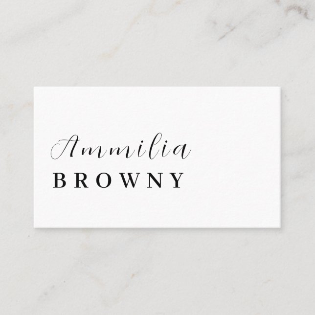 Modern Minimalist | Elegant Professionell Skrift Visitkort (Framsida)