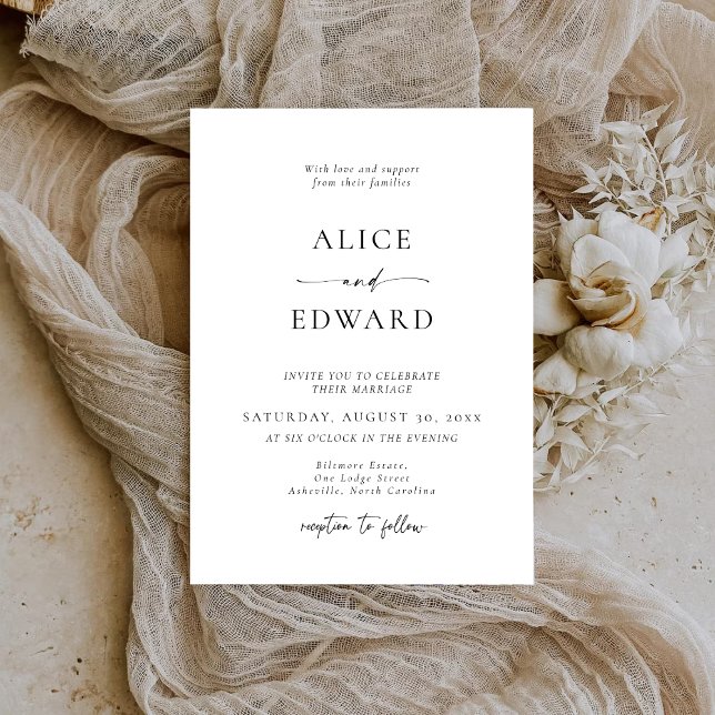 Modern Minimalist Elegant Wedding Invitations Spara Datumet (Skapare uppladdad)