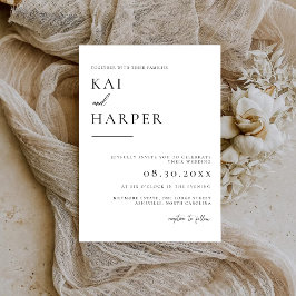 Modern Minimalist Elegant Wedding Invitations Spara Datumet