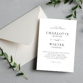 Modern Minimalist Elegant Wedding Invitations Spara Datumet