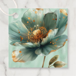 Modern Minimalist Emerald and White Wedding Favor  Gåvor Etiketter