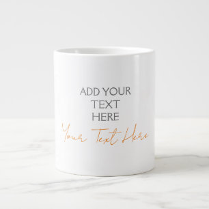 Modern minimalist enkel anpassad Lägg till text Jumbo Mugg
