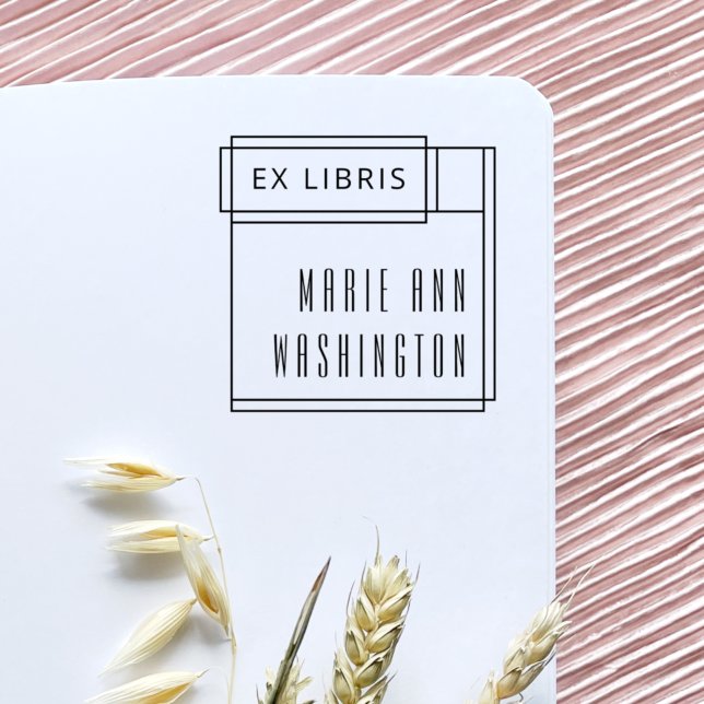 Modern minimalist enkel ex libris bokmärke självfärgande stämpel (Skapare uppladdad)