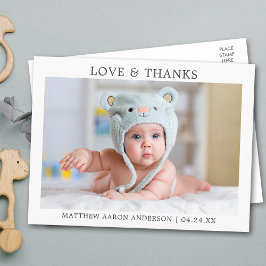 Modern Minimalist Enkel Kärlek och Tacksamhet Baby Vykort