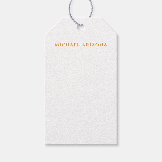 Modern minimalist enkel klar egen namn presentetikett (Framsidan)