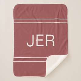 Modern minimalist enkel mall röd med monogram