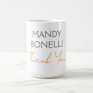 Modern minimalist enkel personlig tack kaffemugg