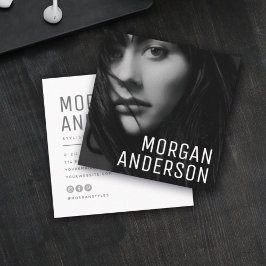 Modern minimalist enkel professionell foto fyrkantigt visitkort