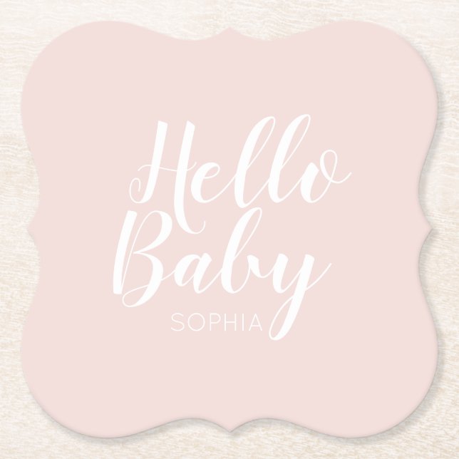 modern minimalist enkel söt baby shower underlägg papper (Framsida)