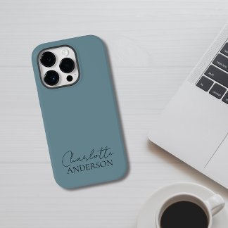 Modern minimalist enkel stilfullt namn disig teal