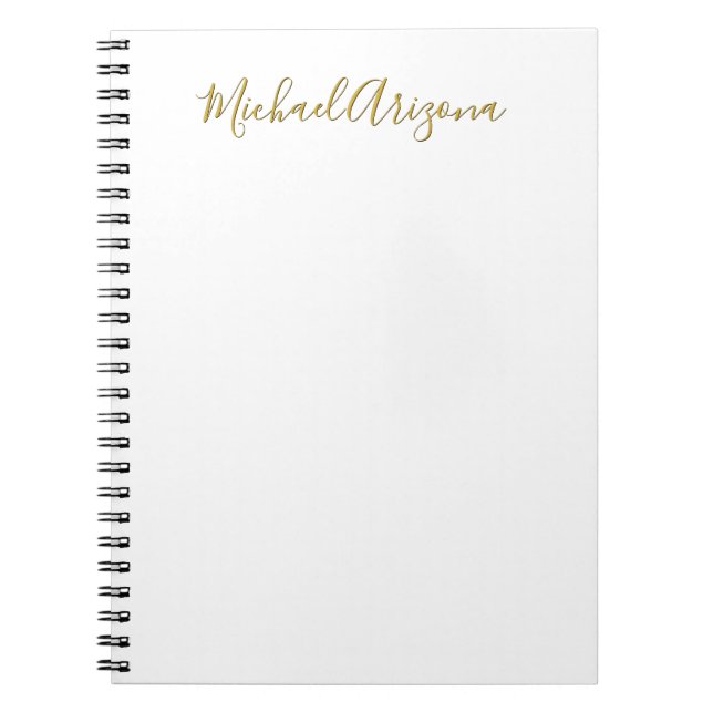 Modern minimalist enkel vanlig handstil namn anteckningsbok (Framsidan)