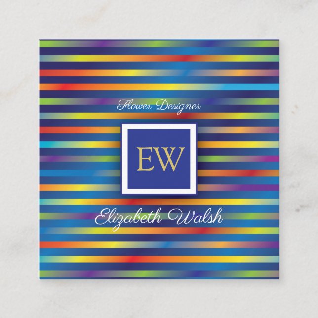 Modern minimalist färgrik gradient ny design fyrkantigt visitkort (Framsida)