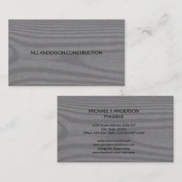 Modern minimalist Faux Rustic Wood Elegant Grått Visitkort