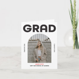 Modern minimalist fet svart typografi examen 2026 inbjudan