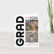 Modern minimalist fet svart typografi examen 2026