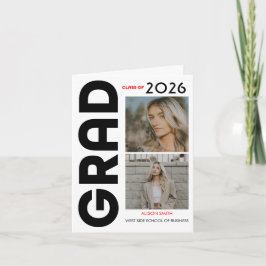 Modern minimalist fet svart typografi examen 2026 meddelande