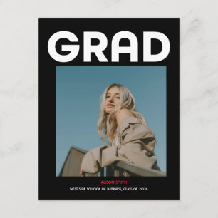 Modern minimalist fet svart typografi examen 2026 tilläggskort