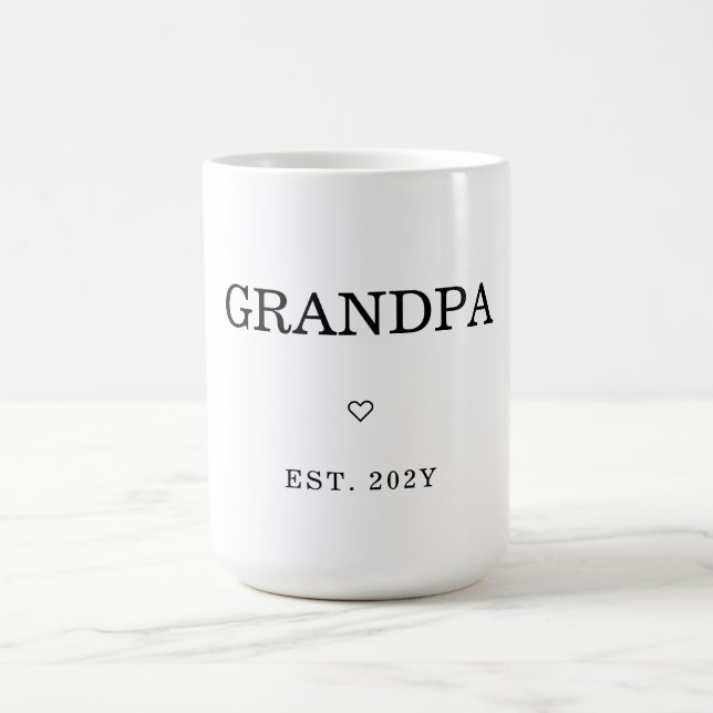 Modern Minimalist First Time GrandPA Est. Kaffemugg (Center)