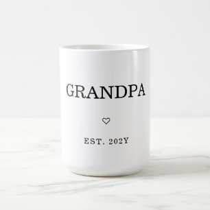 Modern Minimalist First Time GrandPA Est. Kaffemugg