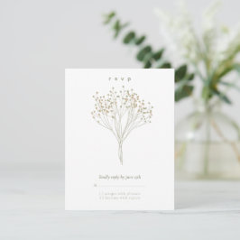 Modern Minimalist Floral Baby Shower RSVP Card OSA Kort