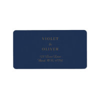 Modern minimalist | flottan och Guld Bröllop adres