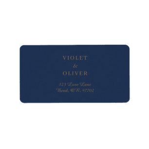 Modern minimalist flottan och Guld Bröllop adres Adressetikett