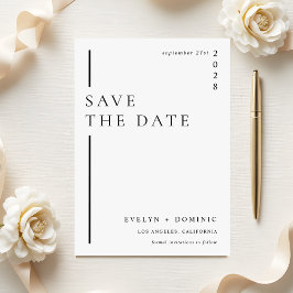 Modern Minimalist Formal Wedding Announcement Spara Datumet