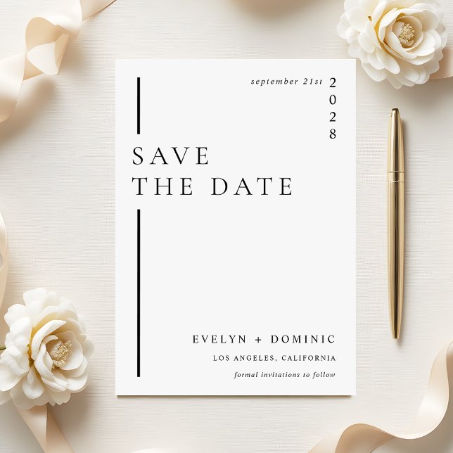 Modern Minimalist Formal Wedding Announcement Spara Datumet (Skapare uppladdad)