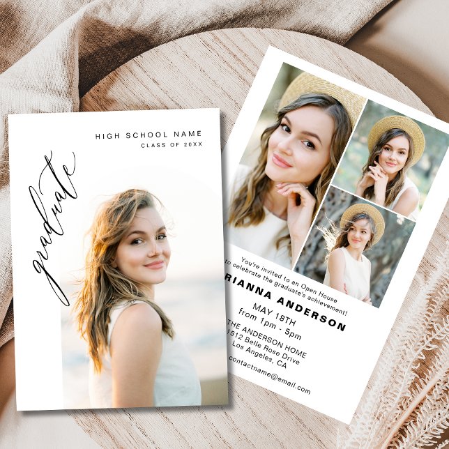 Modern minimalist fotofest för examen inbjudningar (Skapare uppladdad)