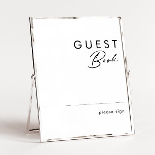 Modern minimalist gästboksskrivare poster