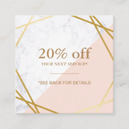 Modern Minimalist geometrisk marmorrabattkupong Fyrkantigt Visitkort