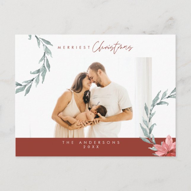 Modern Minimalist, Gladast jul Familj Post Vykort (Framsida)