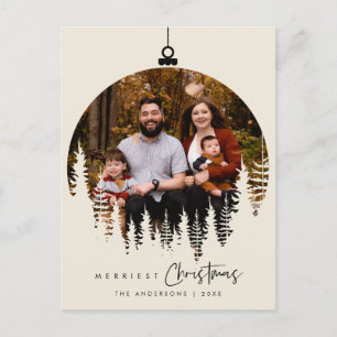 Modern Minimalist, Gladast jul Familjefoto Vykort