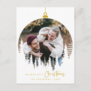 Modern Minimalist, Gladast jul Familjefoto Vykort