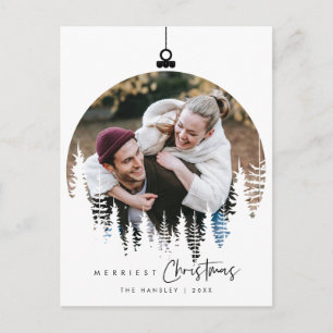 Modern Minimalist, Gladast jul Familjefoto Vykort