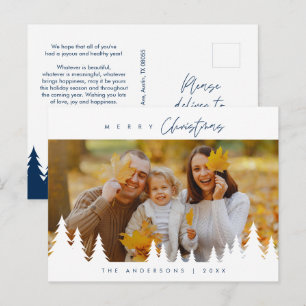 Modern Minimalist, Gladast jul Familjefoto Vykort