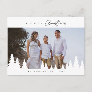 Modern Minimalist, Gladast jul familjefoto Vykort