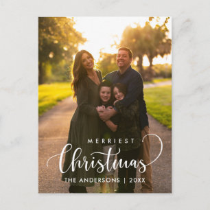 Modern Minimalist, Gladast Jul Familjefoto Vykort