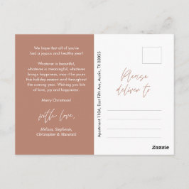 Modern Minimalist, Gladast jul Familjefoto Vykort