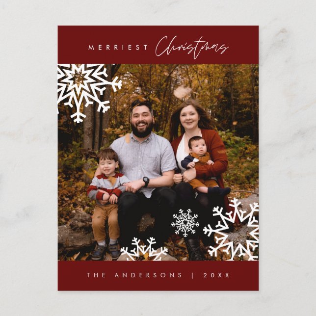 Modern Minimalist, Gladast jul Familjefoto Vykort (Framsida)