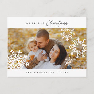 Modern Minimalist, Gladast jul Familjefoto Vykort