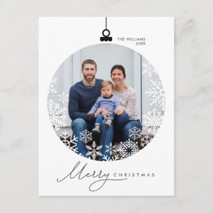 Modern Minimalist, Gladast Jul Familjefoto Vykort