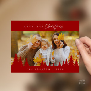 Modern Minimalist, Gladast Jul Familjefoto Vykort